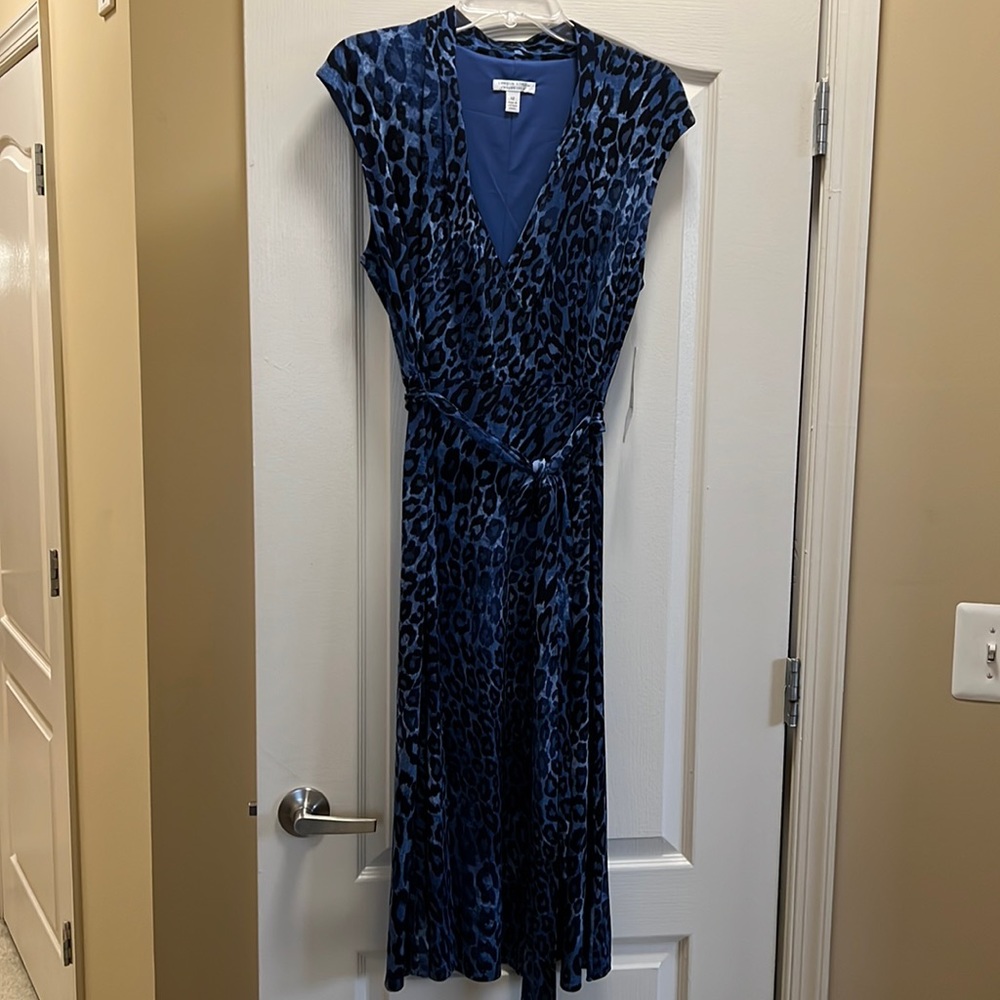 Brand new blue leopard print dress size 12.